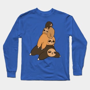 sloth stack pullover Long Sleeve T-Shirt